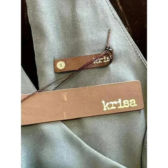 NWT Krisa Halter Asymmetrical Ruffle Mini Dress Teal Green Size Small - Picture 7 of 9